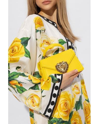 Dolce & Gabbana 'devotion Small' Shoulder Bag, - Yellow