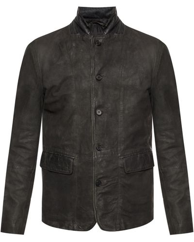 AllSaints ‘Survey’ Leather Jacket - Grey