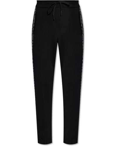 Versace Trousers With Logo, - Black