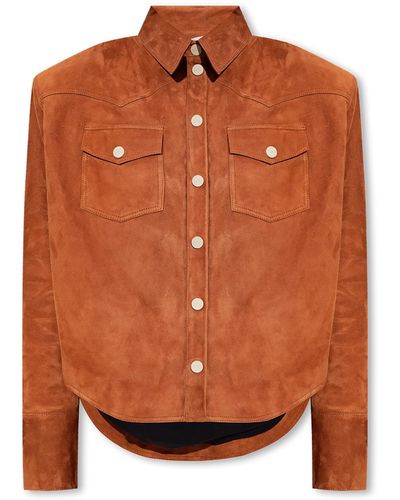 The Mannei ‘Erskine’ Leather Shirt - Orange