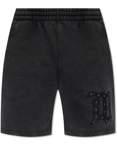 MISBHV Cotton Shorts With Logo, - Black