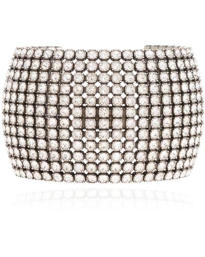 Balenciaga 'glam' Crystal-embellished Bracelet, - White