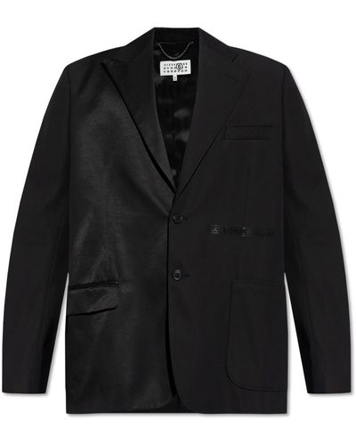 MM6 by Maison Martin Margiela Blazer With Combined Materials, - Black