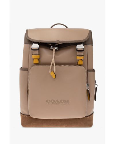 COACH League Flap Backpack - Brown