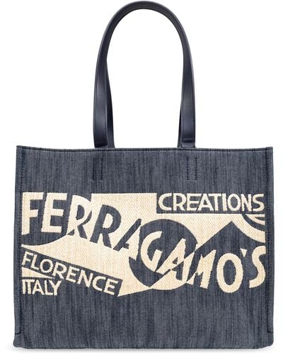 Ferragamo 'sign M' Shopper Bag, - Black