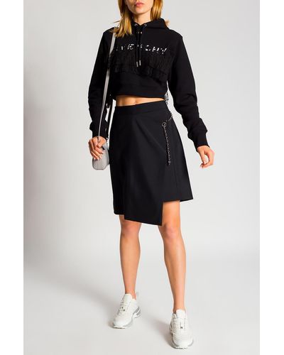 Givenchy Cropped Hoodie With Logo - Black