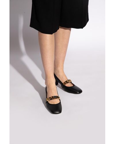 Bally Leather Pumps, - Black