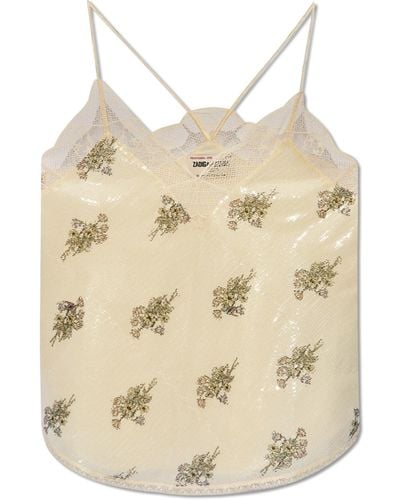 Zadig & Voltaire 'christy' Sequinned Top, - Natural