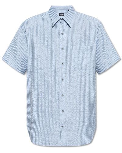 Giorgio Armani Shirt With Short Sleeves - Blue