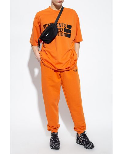 Vetements Sweatpants With Logo - Orange