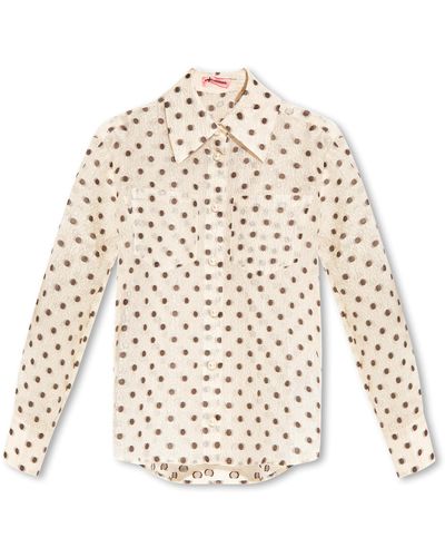 Custommade• 'berna' Shirt With Polka Dots, - White