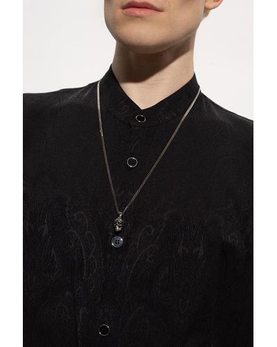 Alexander McQueen Necklace With Charm, - Metallic
