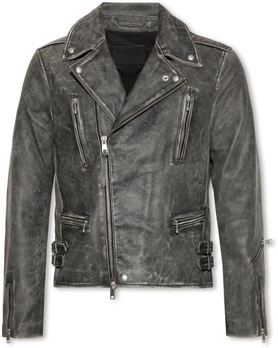 AllSaints ‘Ark’ Leather Biker Jacket - Grey