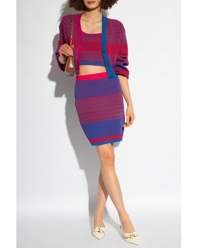 Diane von Furstenberg ‘Viv’ Patterned Skirt - Purple