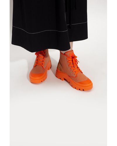 Tory Burch 'camp' Ankle Boots - Orange