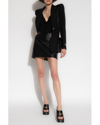 Versace Leather Skirt - Black