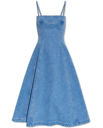 Marni Denim Dress With Straps - Blue