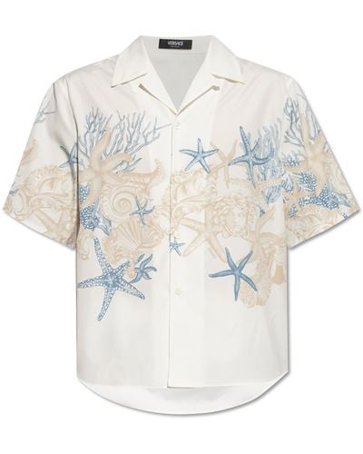 Versace Shirt With `Barocco Sea` Print - White