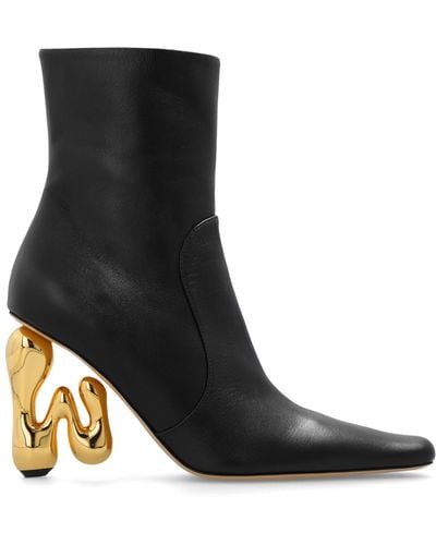 JW Anderson Leather Heeled Ankle Boots - Black