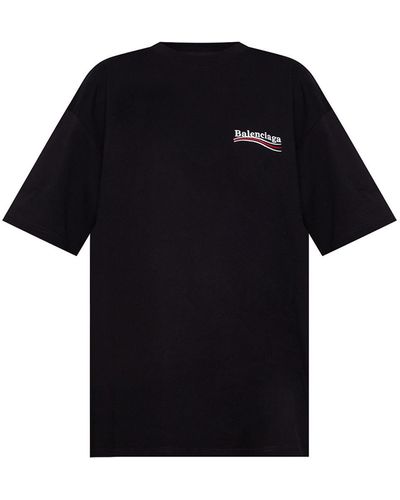 Balenciaga Logo-print Cotton T-shirt - Black