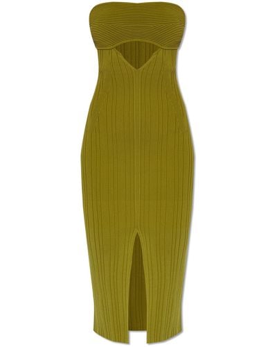 Cult Gaia 'christy' Ribbed Strapless Dress, - Green