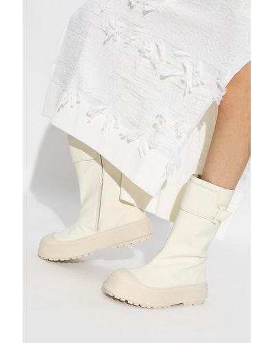 Iceberg Leather Ankle Boots - Natural