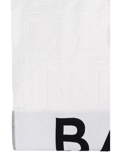 Balmain Towel With Logo - White