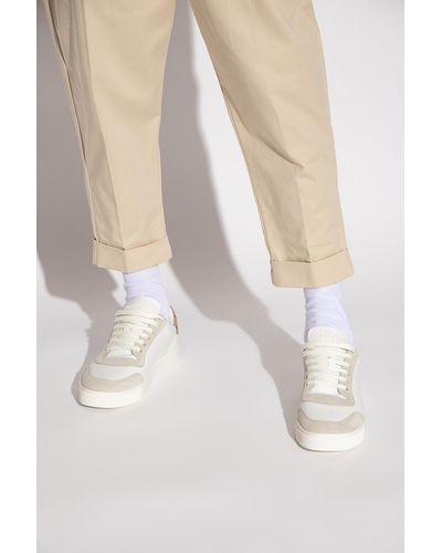 Burberry Men Vintage Check Paneled Sneakers - White