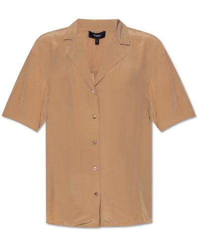 Theory Shirt With Short Sleeves - Natural