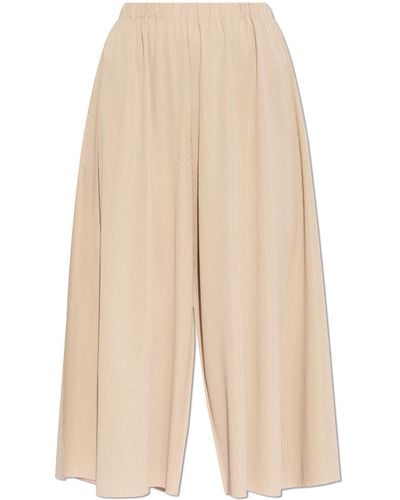 Pleats Please Issey Miyake Striped Pants, - Natural