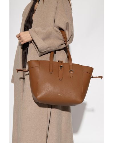 Furla ‘Net’ Shopper Bag - Brown