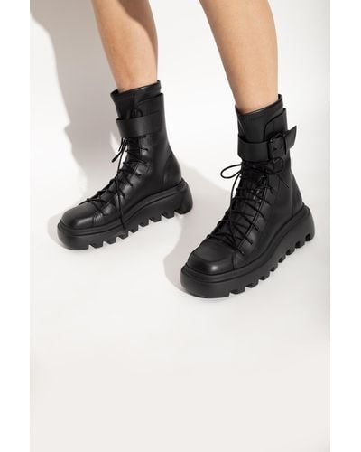 Vic Matié Lace-Up Ankle Boots - Black