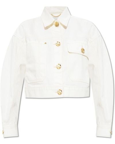 Zimmermann Cropped Denim Jacket - White