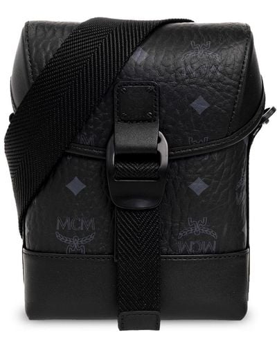 MCM Monogrammed Shoulder Bag, - Black