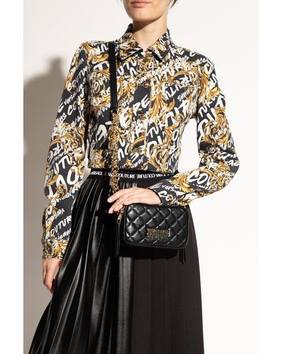 Versace Quilted Shoulder Bag - Black