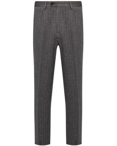 Etro Striped Pattern Trousers, - Grey