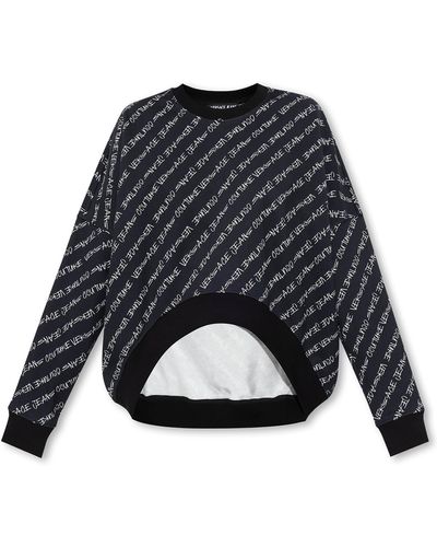 Versace Jeans Couture Logo-print Cotton Sweatshirt - Black