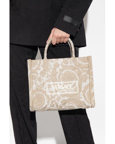 Versace ‘Barocco Athena Small’ Shopper Bag - Natural