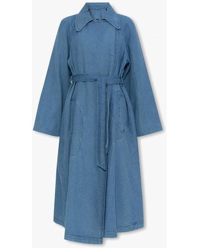 Emporio Armani Coat With Pockets - Blue