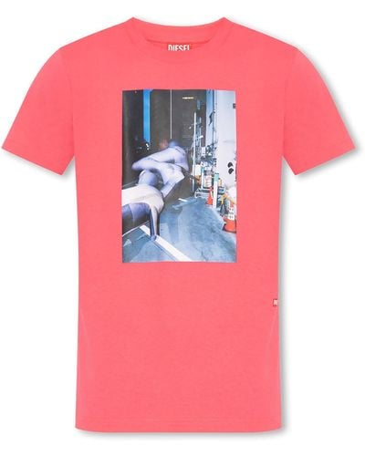 DIESEL 't-diegor-l5' T-shirt, - Pink