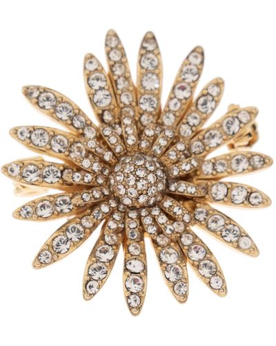 Dolce & Gabbana Crystal-Embellished Brooch - White