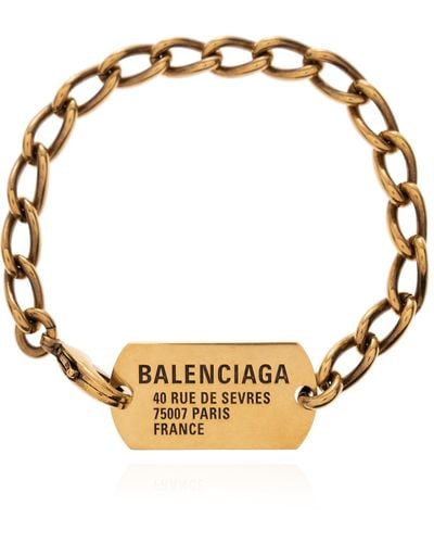 Balenciaga Brass Bracelet With Logo - Metallic