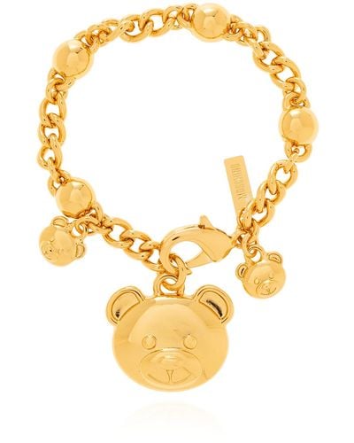 Moschino Bracelet With Teddy Bear Heads - Metallic