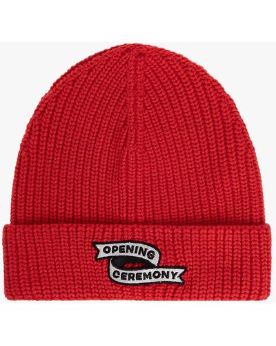 Opening Ceremony Beanie With Logo, - Red