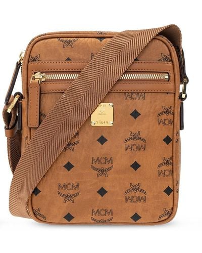 MCM Men's Klassik Leather Heritage Logo Mini Crossbody Bag
