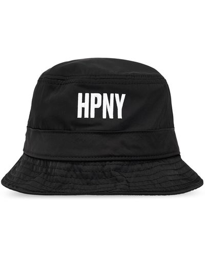 Heron Preston Bucket Hat With Logo, - Black
