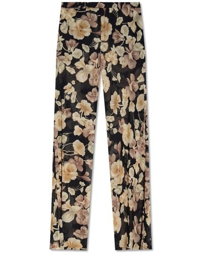 Saint Laurent Trousers With Floral Print - Multicolour