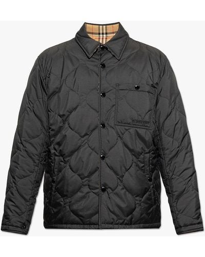 Burberry men's killington top black quilted jacket