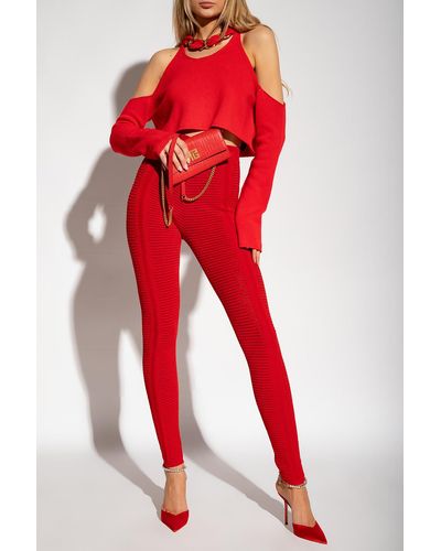 Balmain High-waisted Pants - Red
