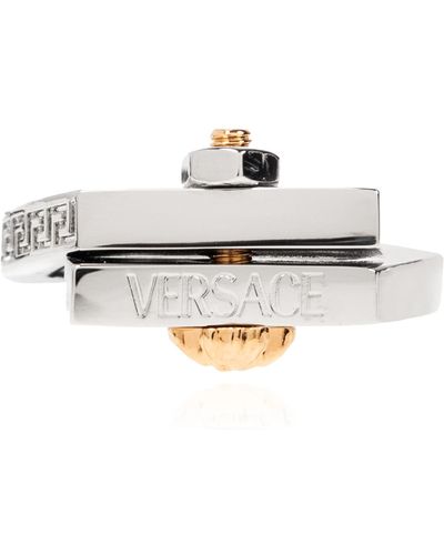 Versace Ring With Signature Application - White